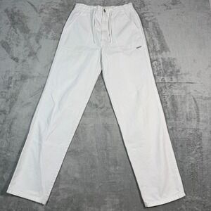 Vintage PCH Mens 30 White Cotton Drawstring Elastic Waist Straight Leg Pants